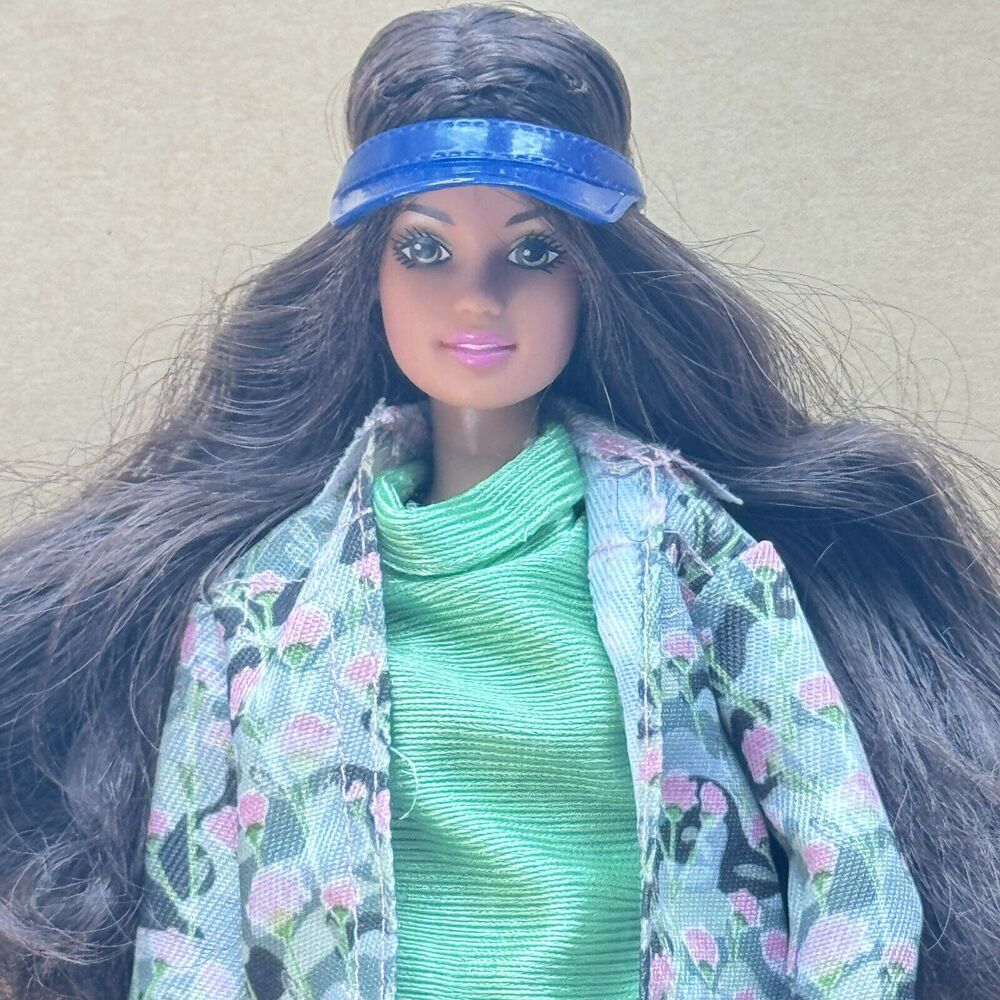 90s Teresa Face Sculpt Barbie Doll Brunette MTM Jointed Articulated Custom Green